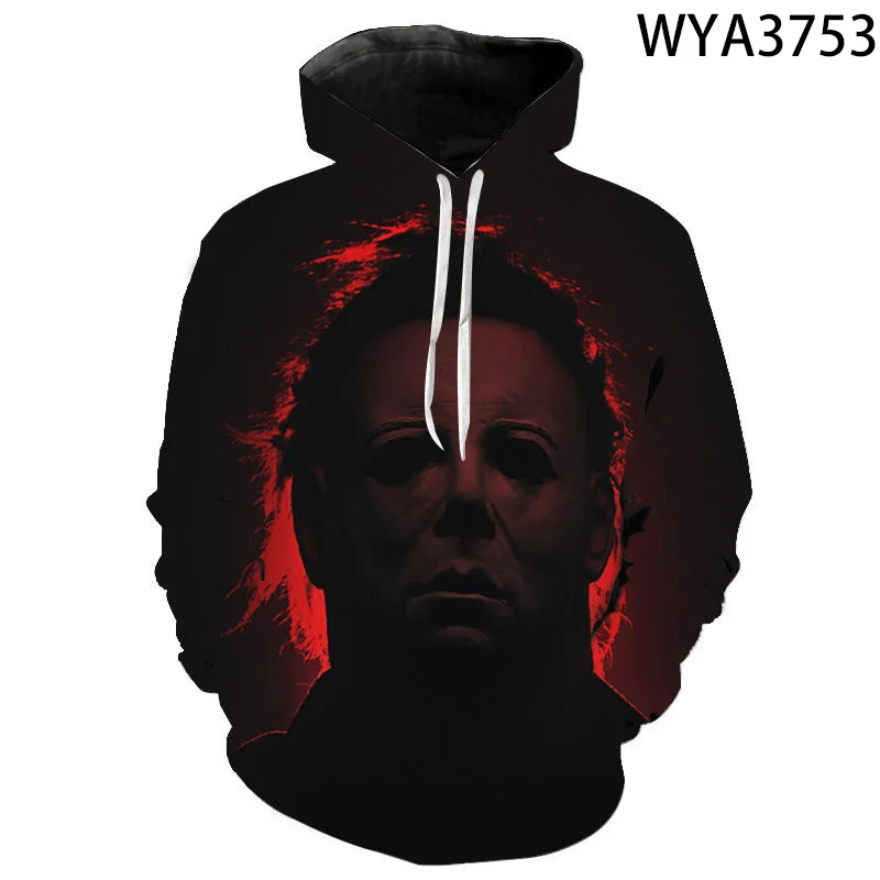 New Casual Hoodies Cool Michael Myers Fashion Men Women Children 3D Printed Sweatshirts Streetwear Boy Girl Kids Pullover Tops