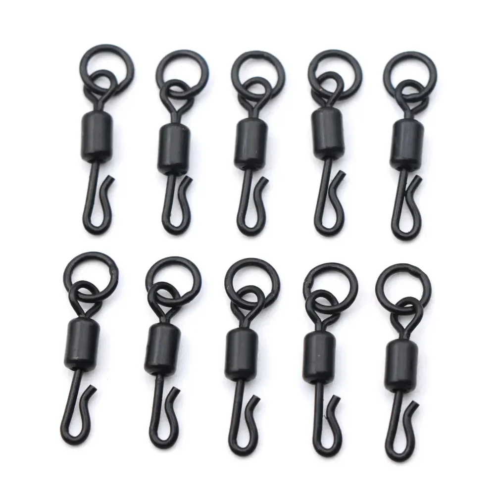 

20pcs Carp Fishing Accessories Spinner Ring Swivels Quick Change Hooklink Fishing Rig Hook Connector For Carp Coarse Fish Tackle