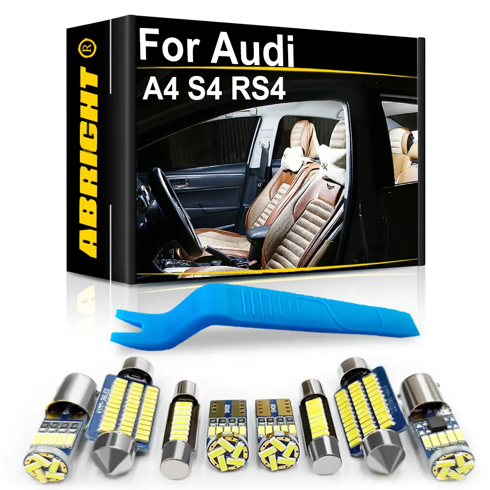 

ABRIGHT Canbus For Audi A4 S4 RS4 B5 B6 B7 B8 Avant Sedan 1996 1998 1999 2002 2003 2005 2007 2009 Accessories Interior Light LED