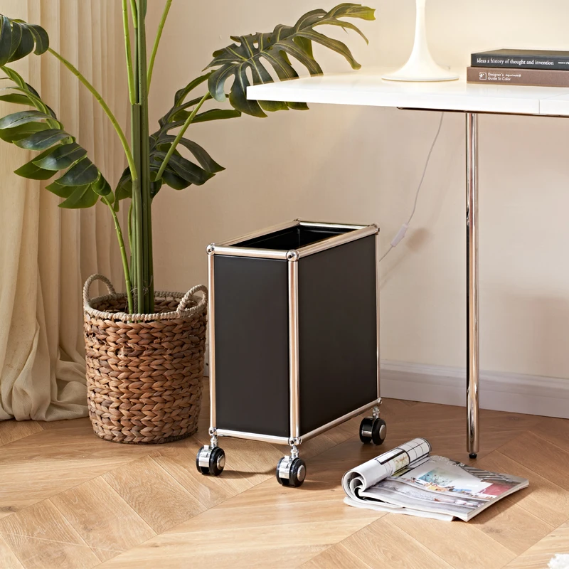 

Modern and minimalist living room, bedroom storage with wheels, movable storage cabinet, module storage frame