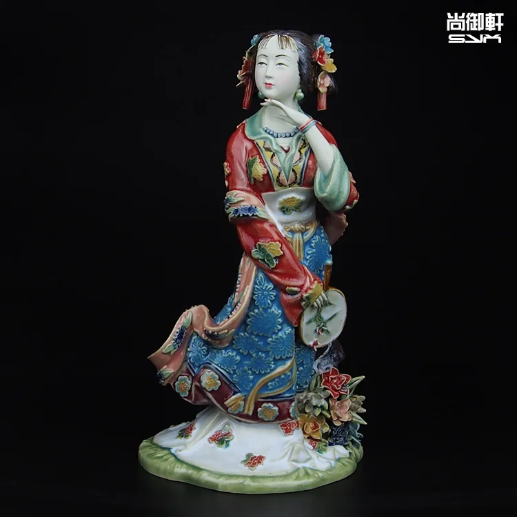 

Shiwan doll master of fine ancient characters of a dream of Red Mansions twelve Jinling Chai Jia Qiaojie ceramic ornaments craft