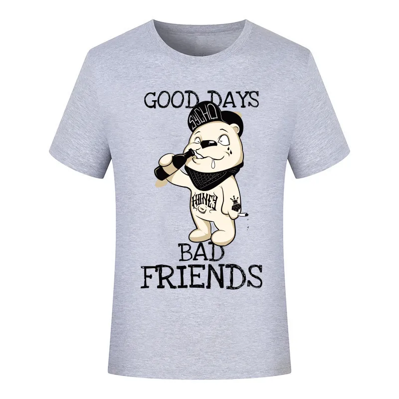 

Trend simple fashion summer new men's all-match cartoon print round neck T-shirt