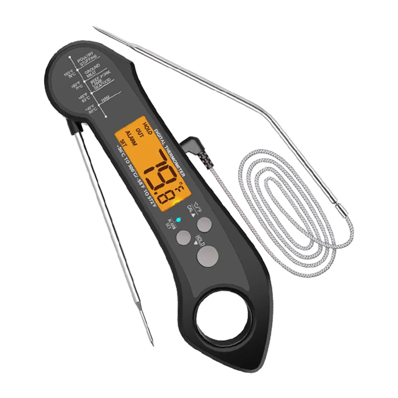 

Digital Meat Thermometer Double Probe High Accuracy for Fry Kitchen Cooking