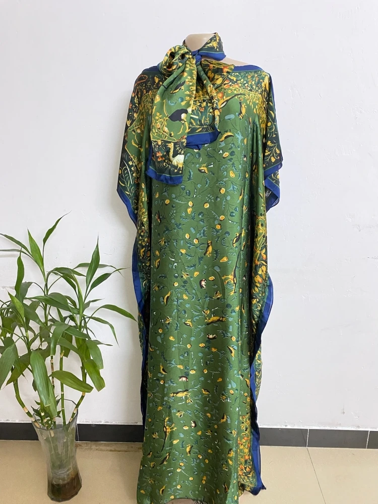 African Print Dresses for Women 2023 Plus Size Evening Party Long Dress Africa Clothing Elegant Kaftan Muslim Summer Maxi Dress