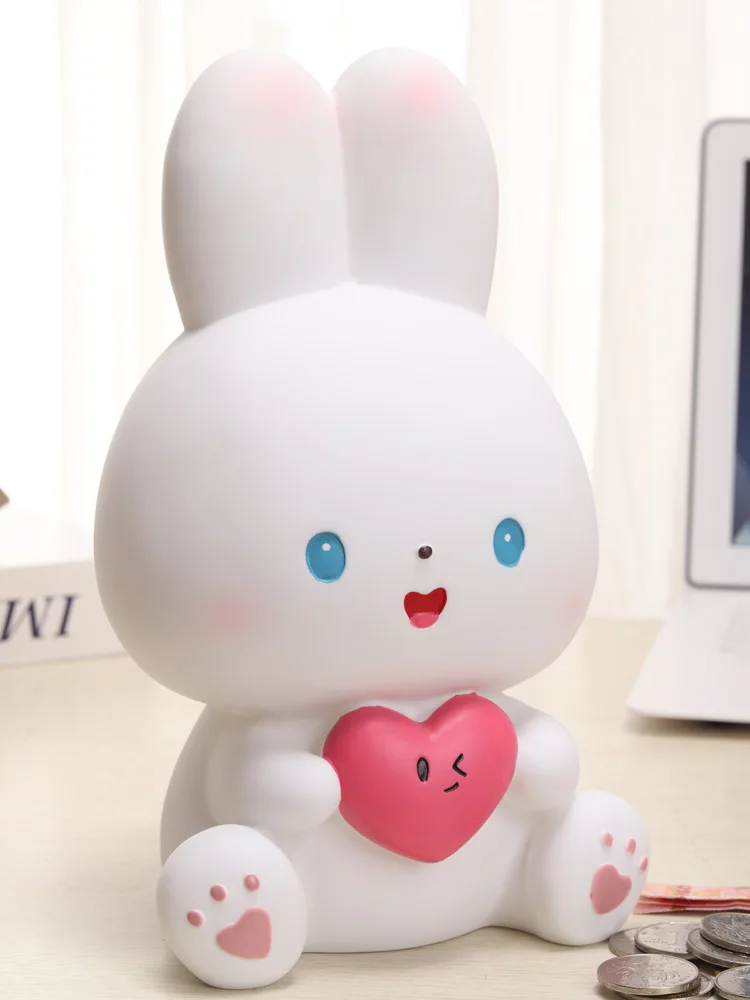 

Rabbit Piggy Bank Adult Children Living Room Cute Ornament Anti Fall Coin Money Box Cartoon Toy Hidden Storage hucha Home Decor