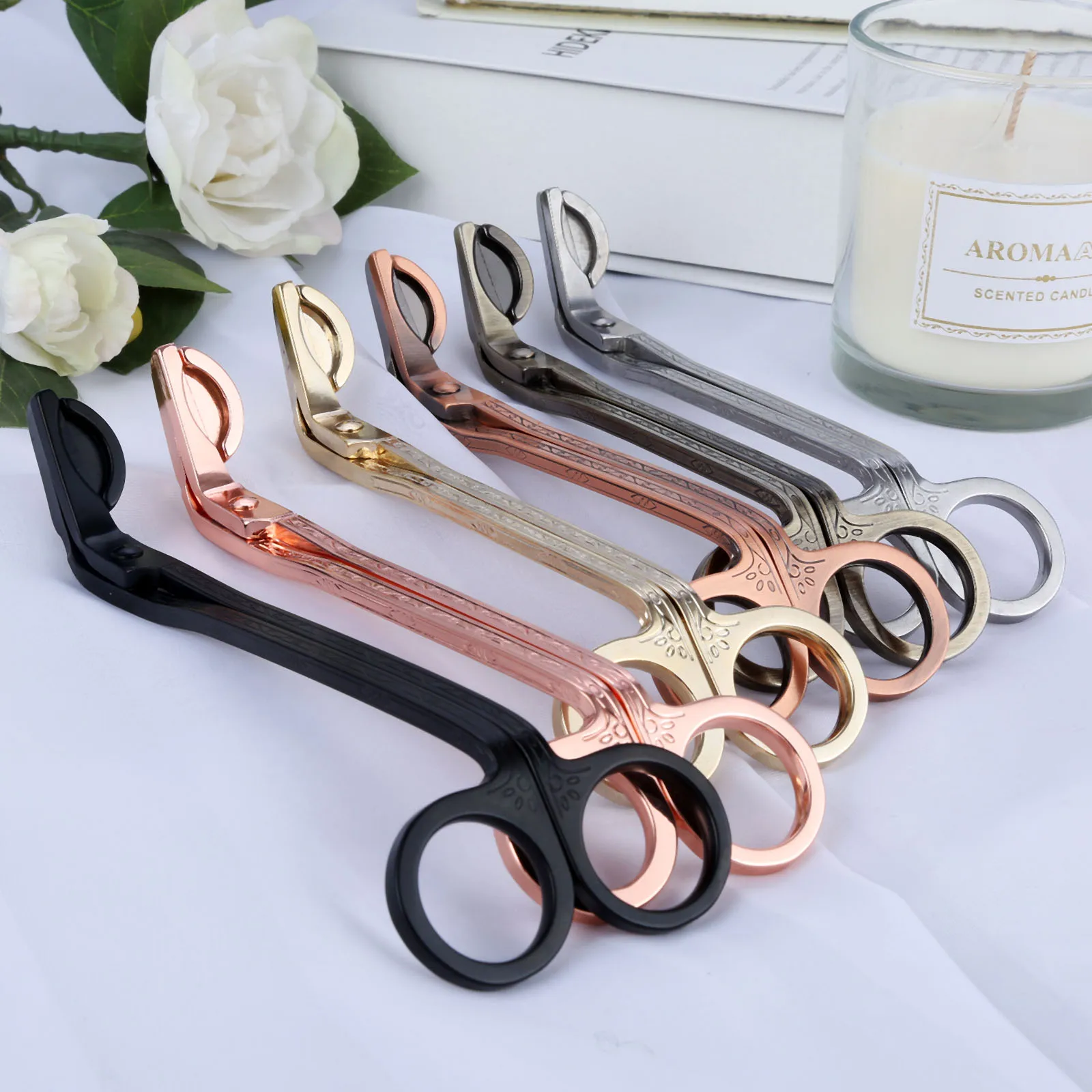 

1pc Candle Wick Trimmer Scissors Stainless Steel Oil Lamp Candle Cutter Trim 180*57mm 6 Colors Candle Tool Accessory