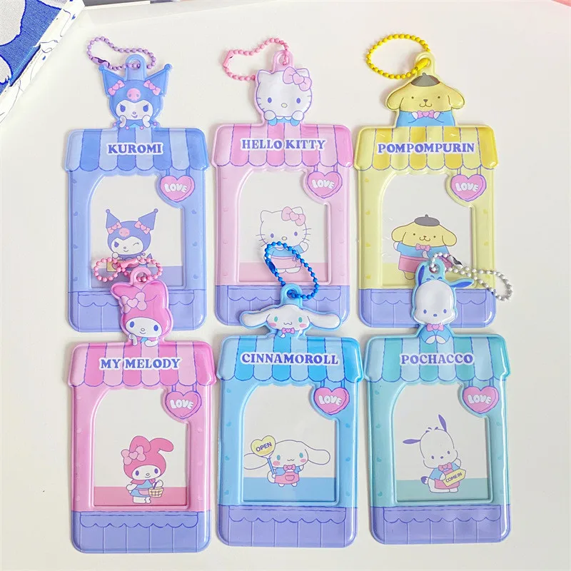 

Sanrio Card Set Kawaii Cinnamoroll Kuromi Pochacco Student Cute Campus Girl Pendant Bus Card Meal Card Postcard Cartoon Card Set