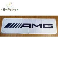 130GSM 150D AMG White Car Banner1.5ft*5ft (45*150cm) Size for Home Flag Banner Indoor Outdoor Decor yhx006
