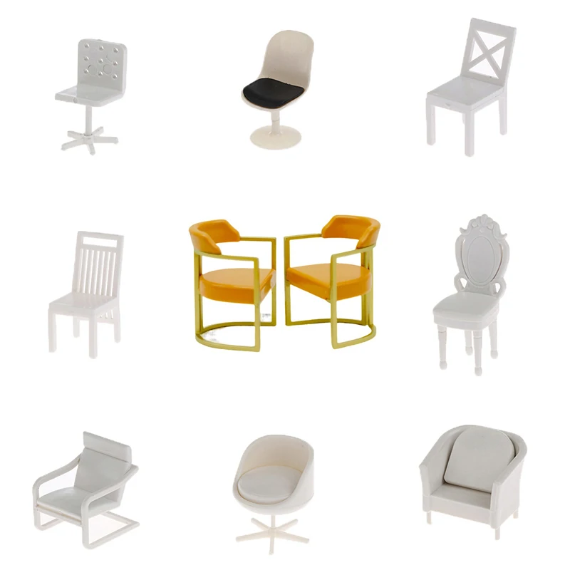 

Мини-стул 1:20 миниатюрный стул для кукольного домика, пластиковое кресло, полка для шкафа, набор для ванной, имитация мебели, декор для кукольного домика