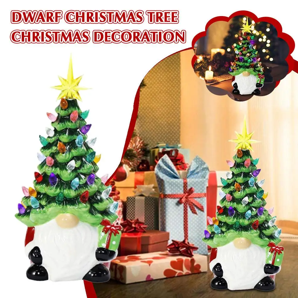 

Полимерная карликовая Рождественская елка, настольная Рождественская елка, освещение для рабочего стола, Классическая серия, полимерные рождественские украшения для вечеринки B9V9