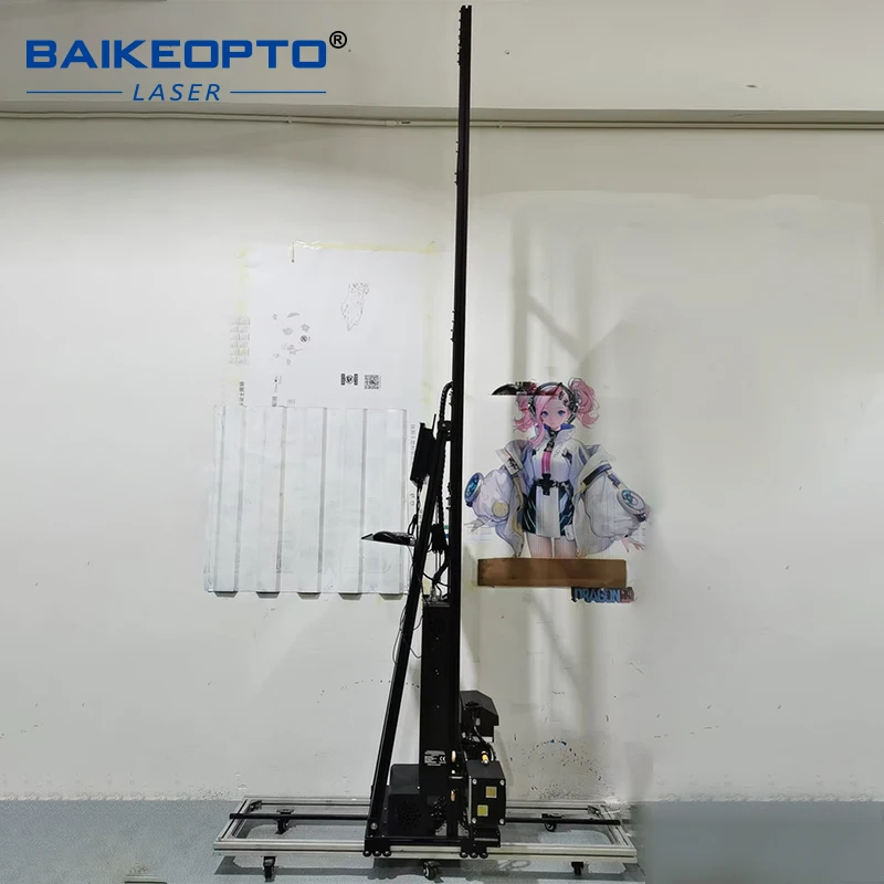Фото Вертикальный 3D-принтер BK-UP200S UV CMYKW с двумя печатающими головками DX10 для нанесения наклеек на стены, высокоточная 3D-печать для фоновых стен и телевизионных панелей. №1