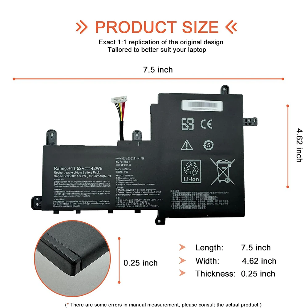 B31N1729 Аккумулятор для ноутбука Asus VivoBook S15 S530 S530U S530UF S530FN S530UN X530 X530U X530UF X530FA X530FN X530UN