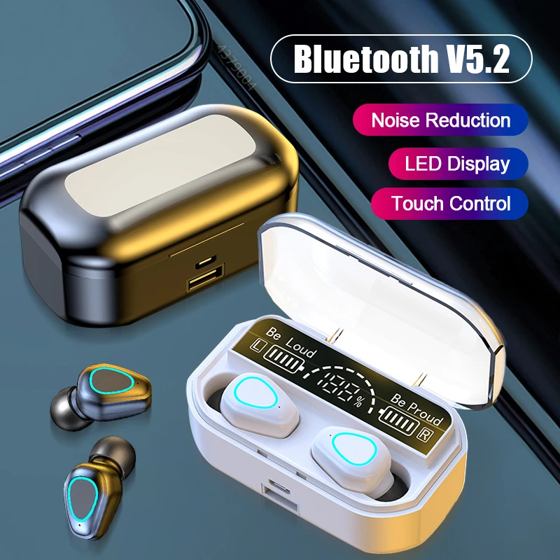 

TWS Fone Bluetooth 5.2 Earphones 3500mAh Charging Box Wireless Headphones 9D Stereo Sports Earbuds Hands Free Headsets With Mic