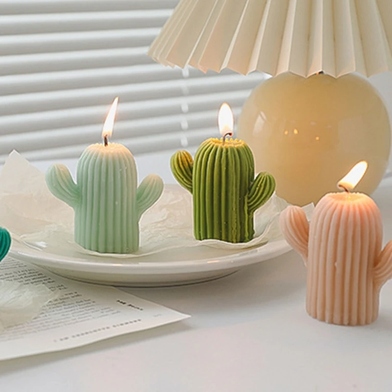 Маленькая свеча в виде кактуса искусственное украшение для ароматерапии