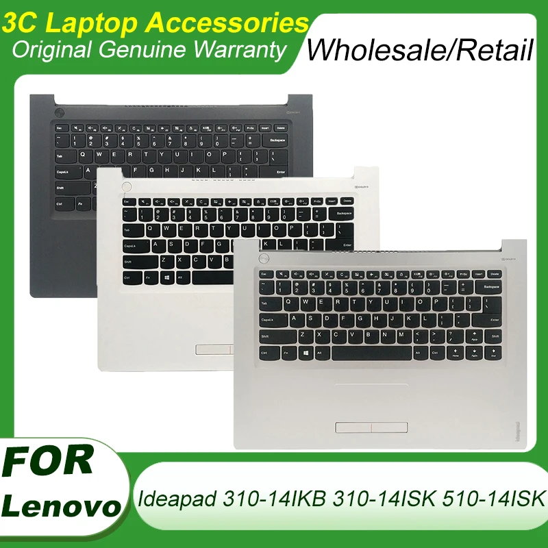 

New Original For Lenovo Ideapad 310-14IKB 310-14ISK 510-14ISK Laptop Keyboard Top Case Palmrest Upper Cover Black Silvery White