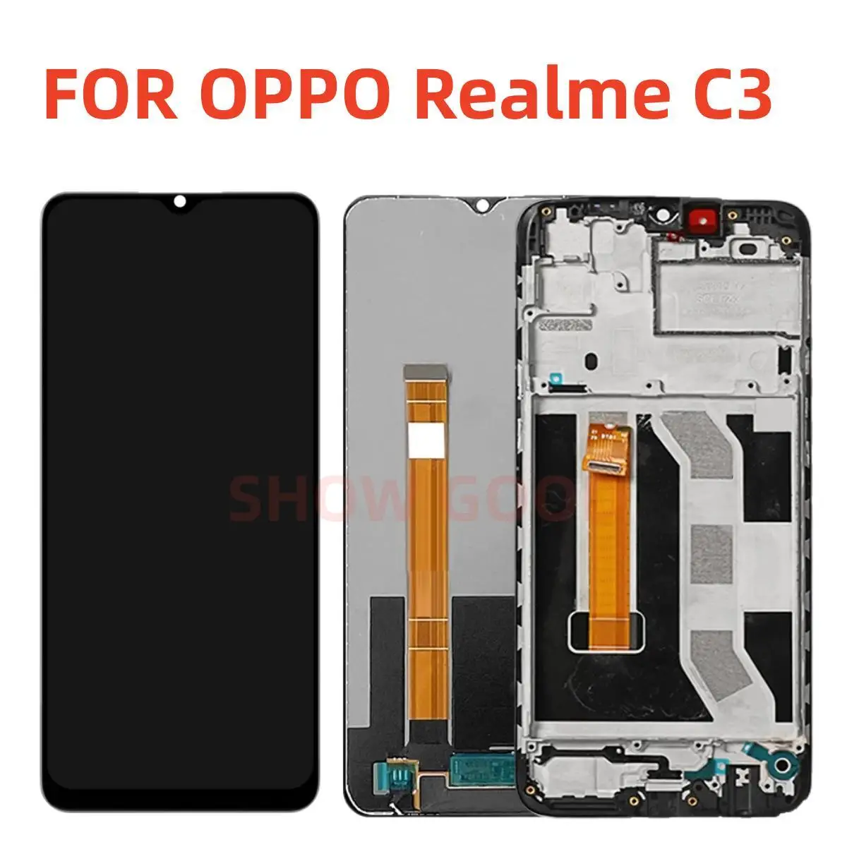 

Original For Realme C3 Display LCD RMX2027 RMX2021 RMX2020 Touch Screen Frame Assembly Replacement For Realme C3 LCD