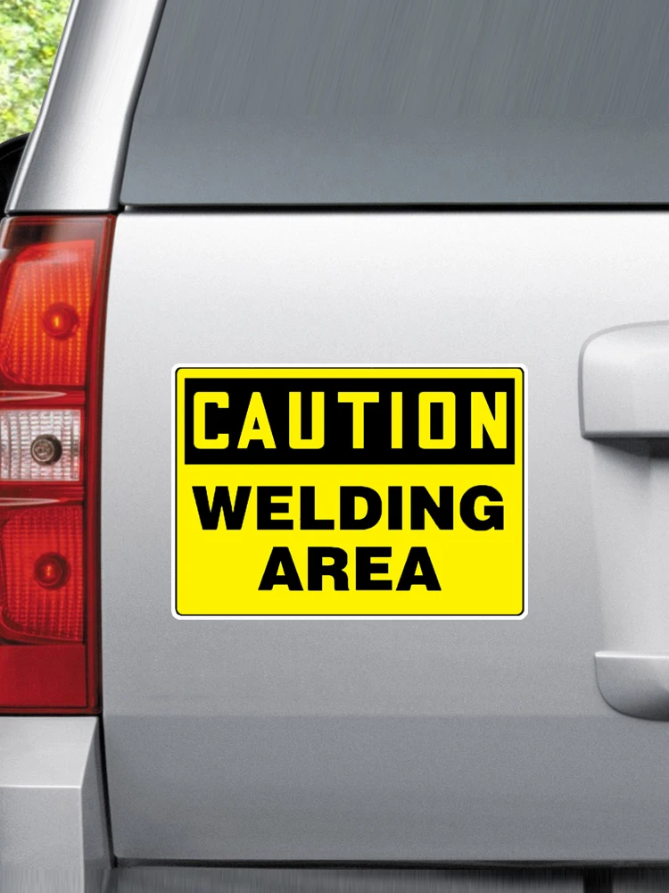 Рисунок 2 - Забавная наклейка с осторожностью на сварочную зону