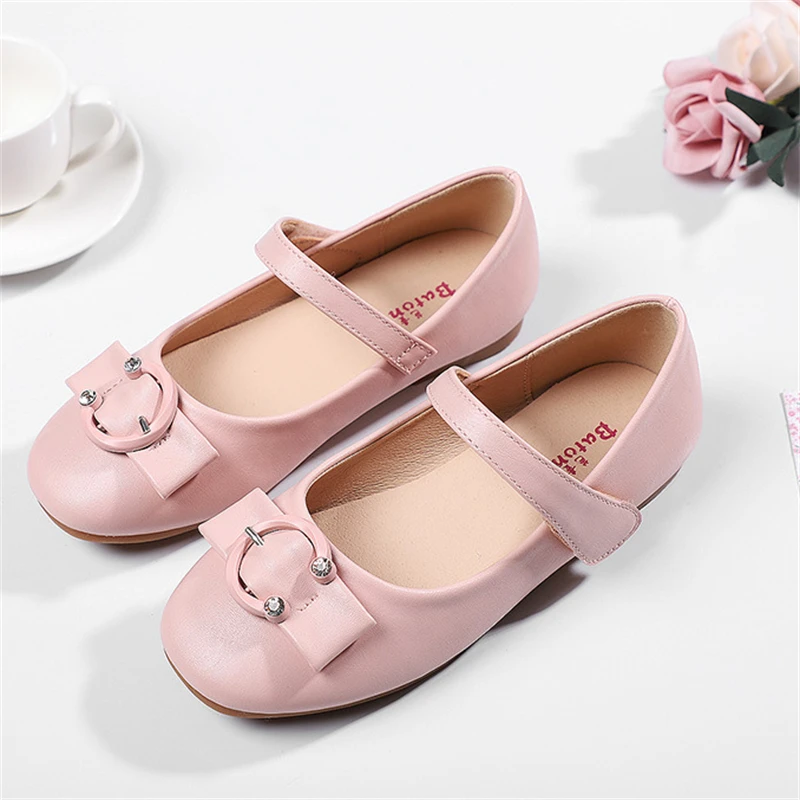 

New Children Girls Shoes Kids Comfortable Baby Student Performance Toddler Flats Princess Leather Shoes