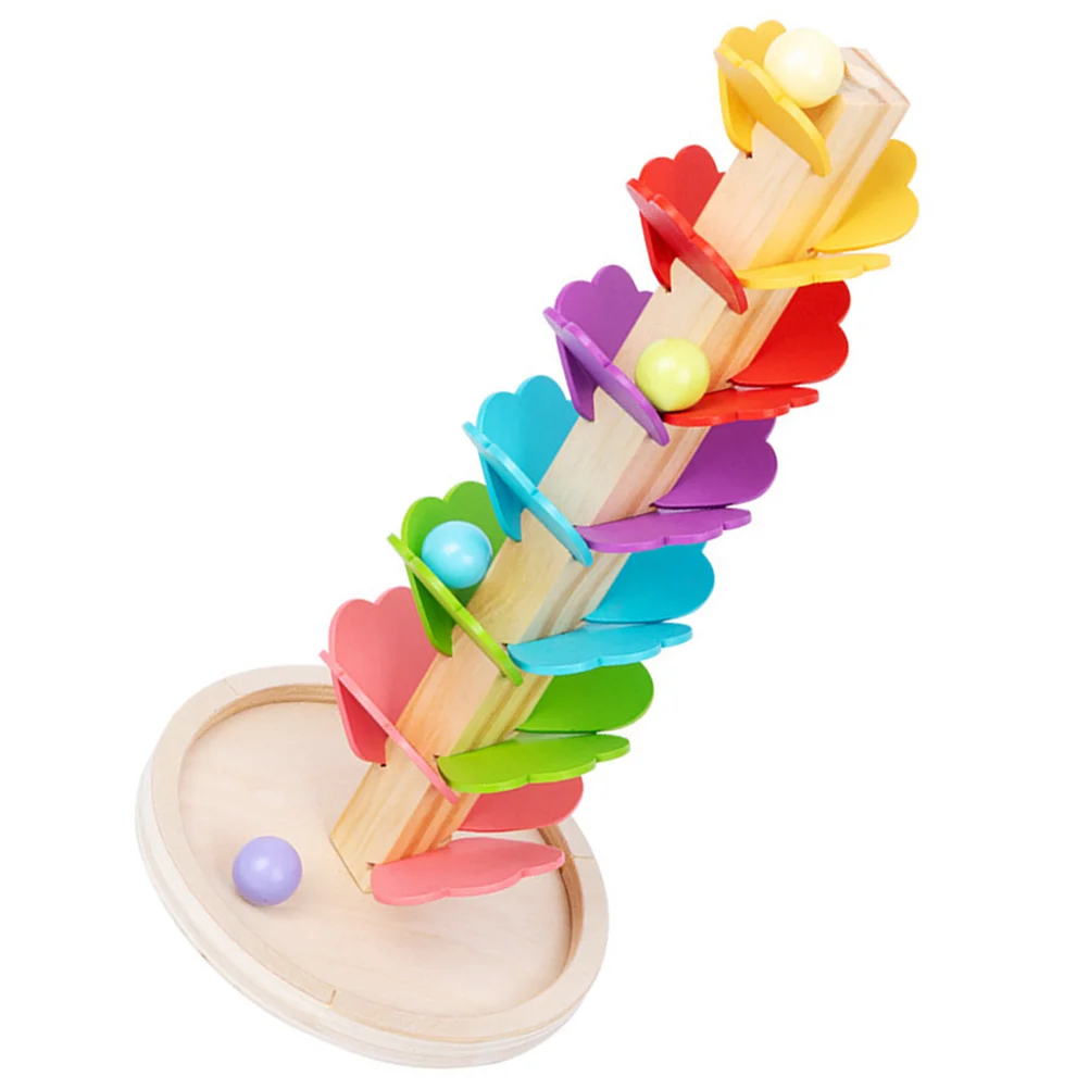 

Wooden Toy Marble Ball Run Tree Track Toys Rolling Game Kids Ages 3 Puzzle Educational