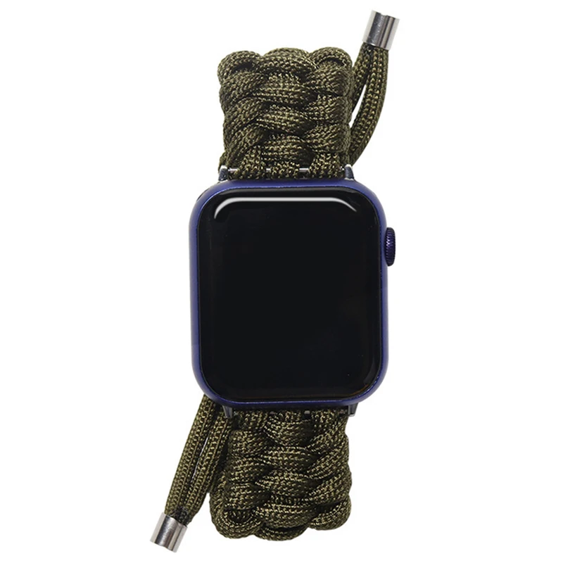 Nylon Woven Strap For Apple Watch Band 7 41mm 45mm Paracord Wrist Watch For iWatch SE654 40mm 44mm 38mm 42mm Sport Bracelet Band images - 6