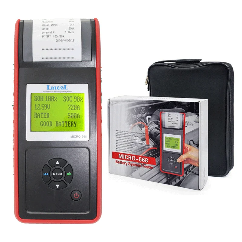 

Wholesale vehicle diagnostic tool battery tester with printer russian language Micro 568 12v