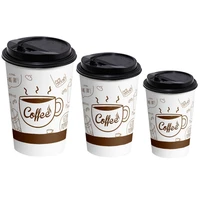 500pcs custom disposable coffee cup hot and cold drink juice milk tea cup 12oz14oz16oz 300ml soy paper cup design print logo