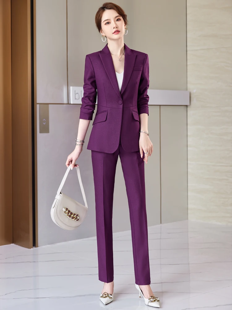 Business Uniform Style Skirts Pants Suits Women 2022 Autumn Winter Office Lady Work Blazer Set Formal Pantsuits Female Clothes