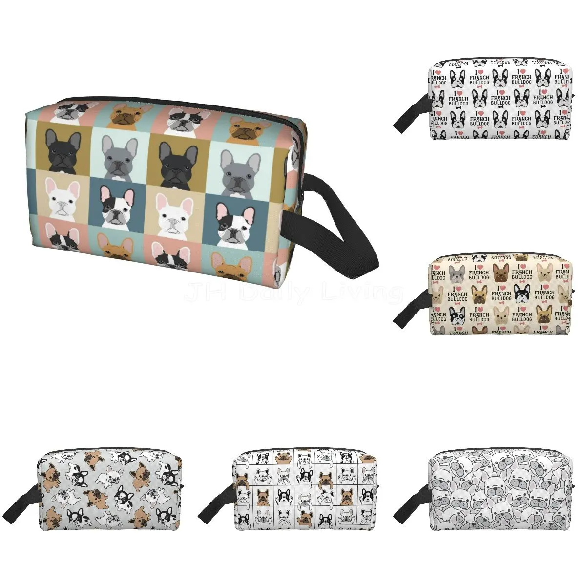 

French Bulldog Dog Storage Bags Cute Pet Puppy Cosmetic Bag Funny Portable Large Capacity Travel Toiletry Bags for Women Men
