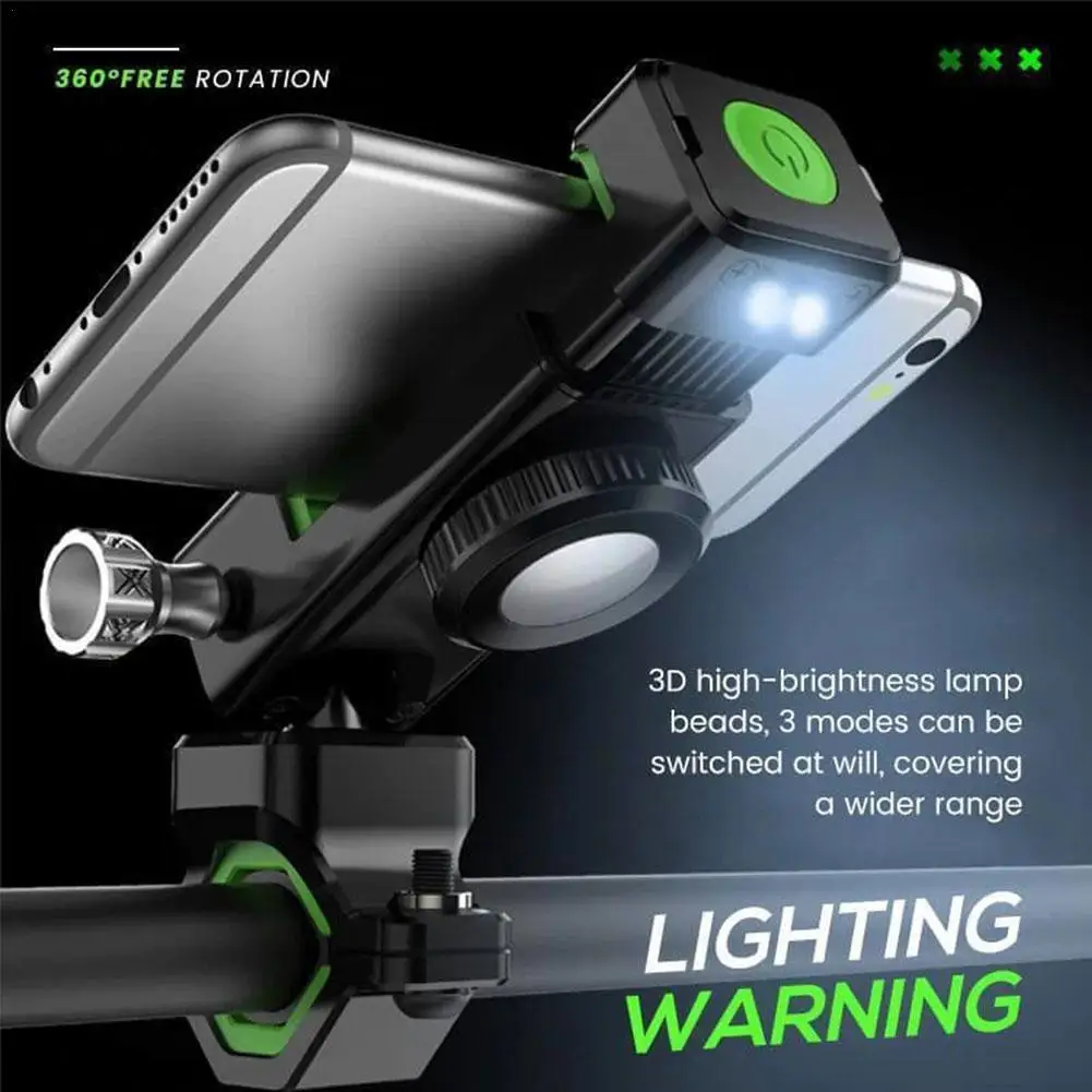 Motorcycle Handlebar Mobile Phone Mount  With Light For Phone Bicycle Holder Bike Motorcycle Handlebar Waterproof Compass