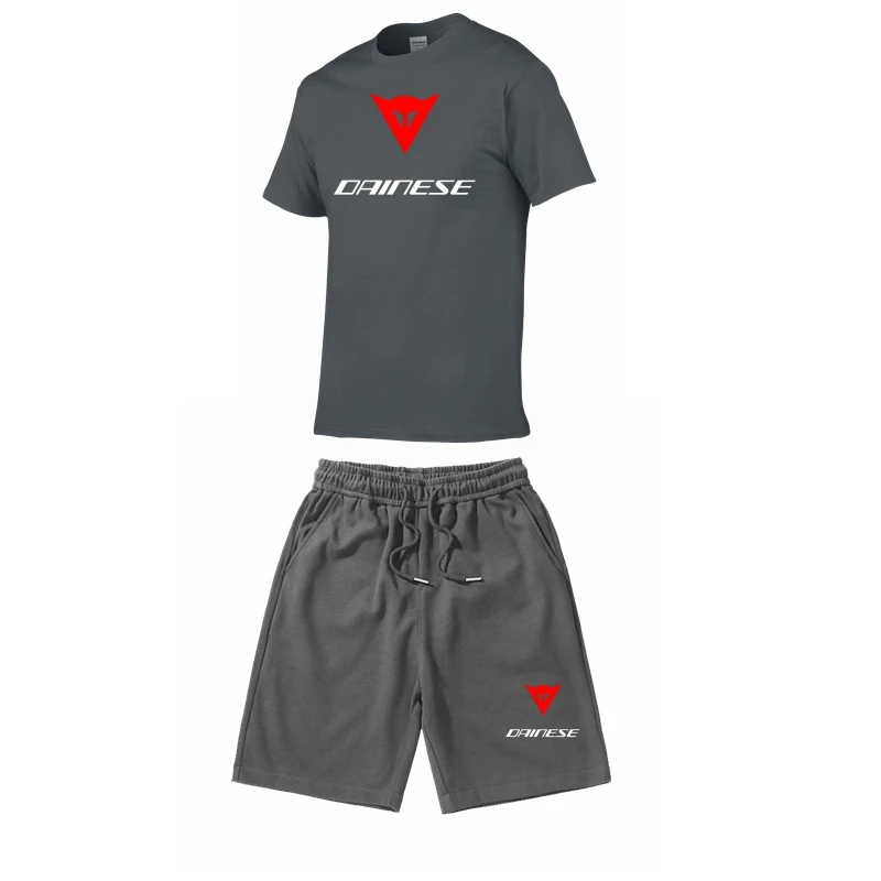 2023 Summer Hot Men's T-shirt+Shorts Set Men's Sports Set Locomotive Print Leisure Fashion Breathable Short Sleeve T-shirt Set