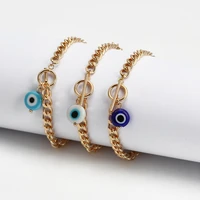 s2976 fashion turkish evil eye bead pendant bracelets blue eye copper chain bacelets
