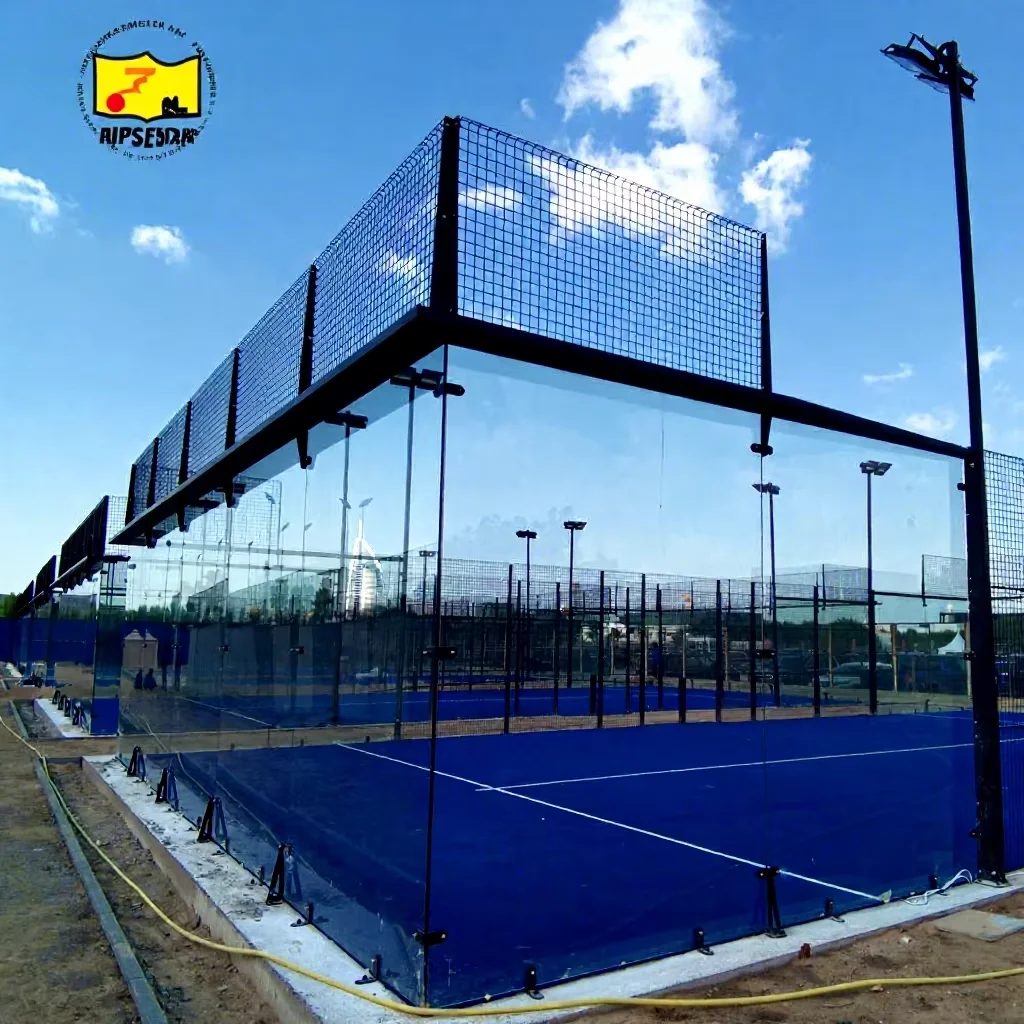 Фото Теннисный корт-клетка XTZPADEL для падела на открытом воздухе с панорамным видом, полный комплект, оптовая продажа, корт для сквоша с закаленным стеклом №1