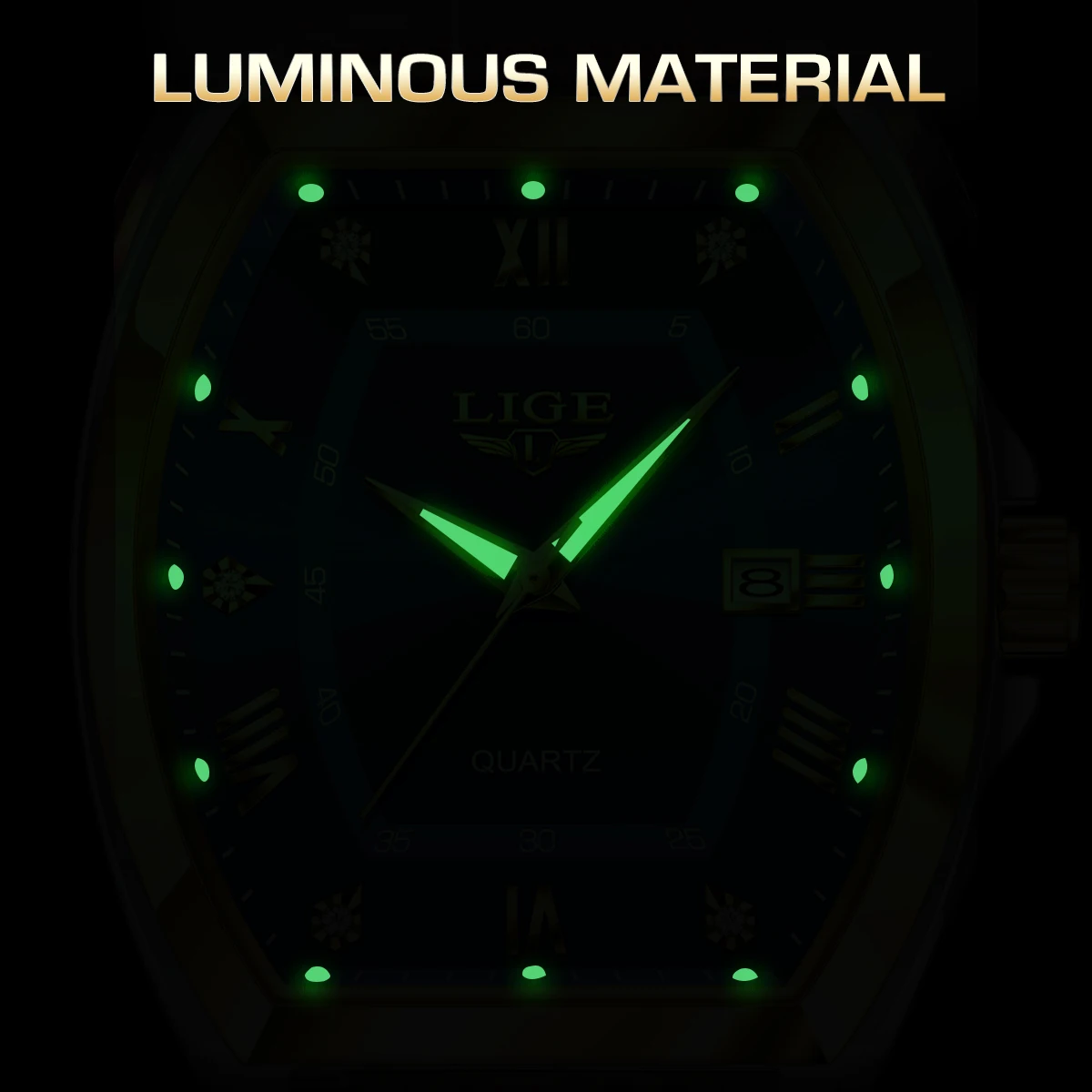 LIGE кварцевые мужские часы модные военные кожаные ремешки светящиеся