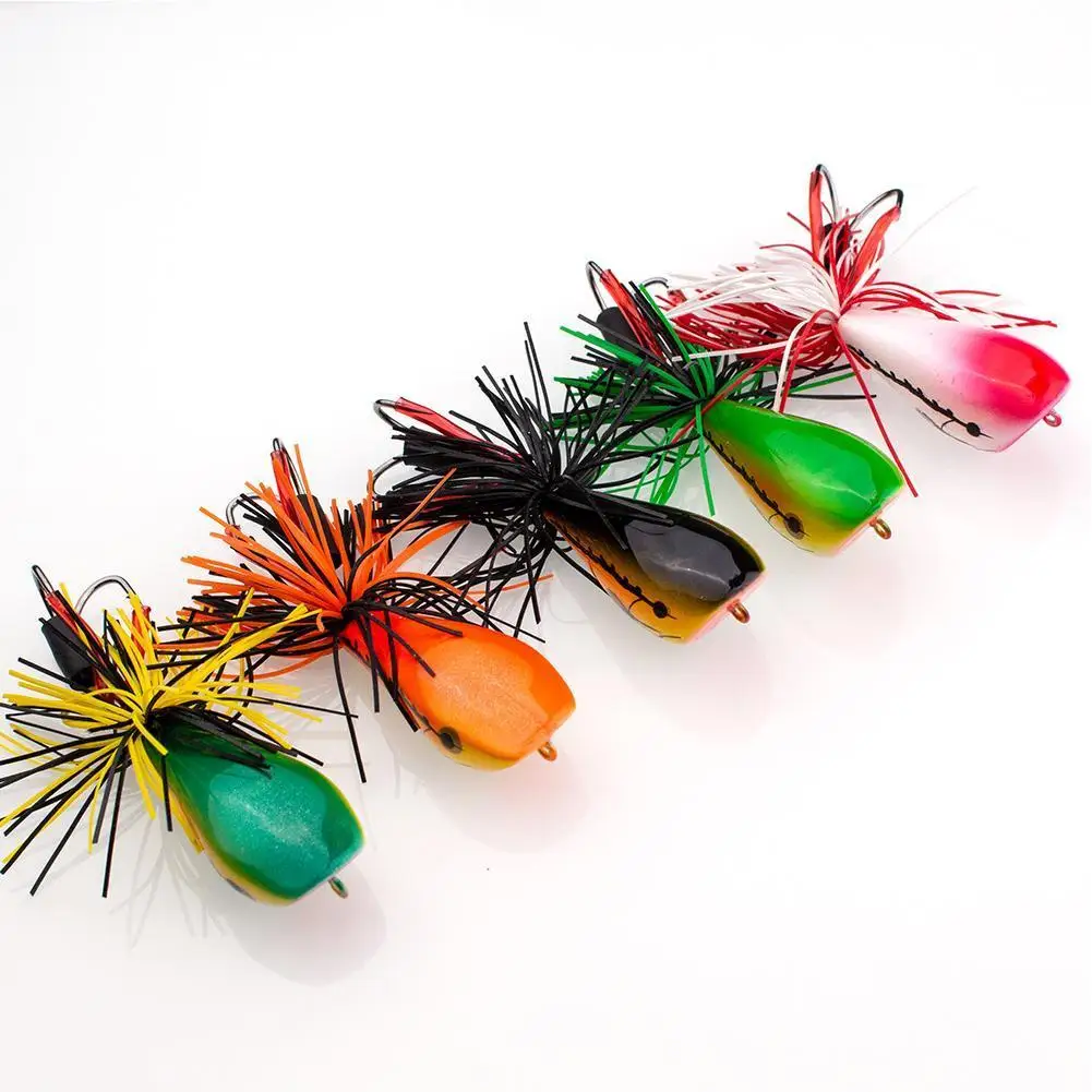 

1pc Frog Lure 90mm 9g Topwater Simulation Popper Frog Hard Artificial SwimBait Wobblers with Silicone Skirt Pesca
