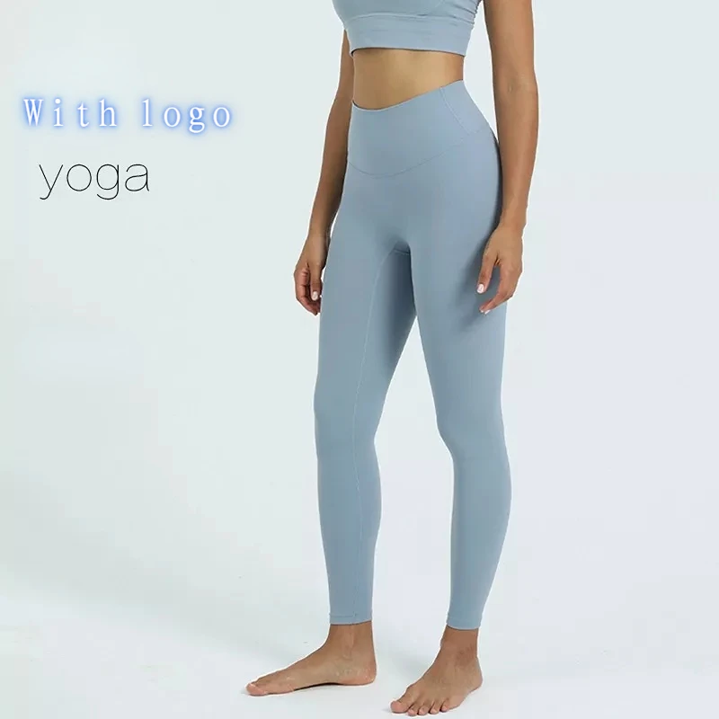 Zumba wear Yoga pants nude feeling no embarrassment line high waist elastic waist peach hip fitness pants Leggings for fitness