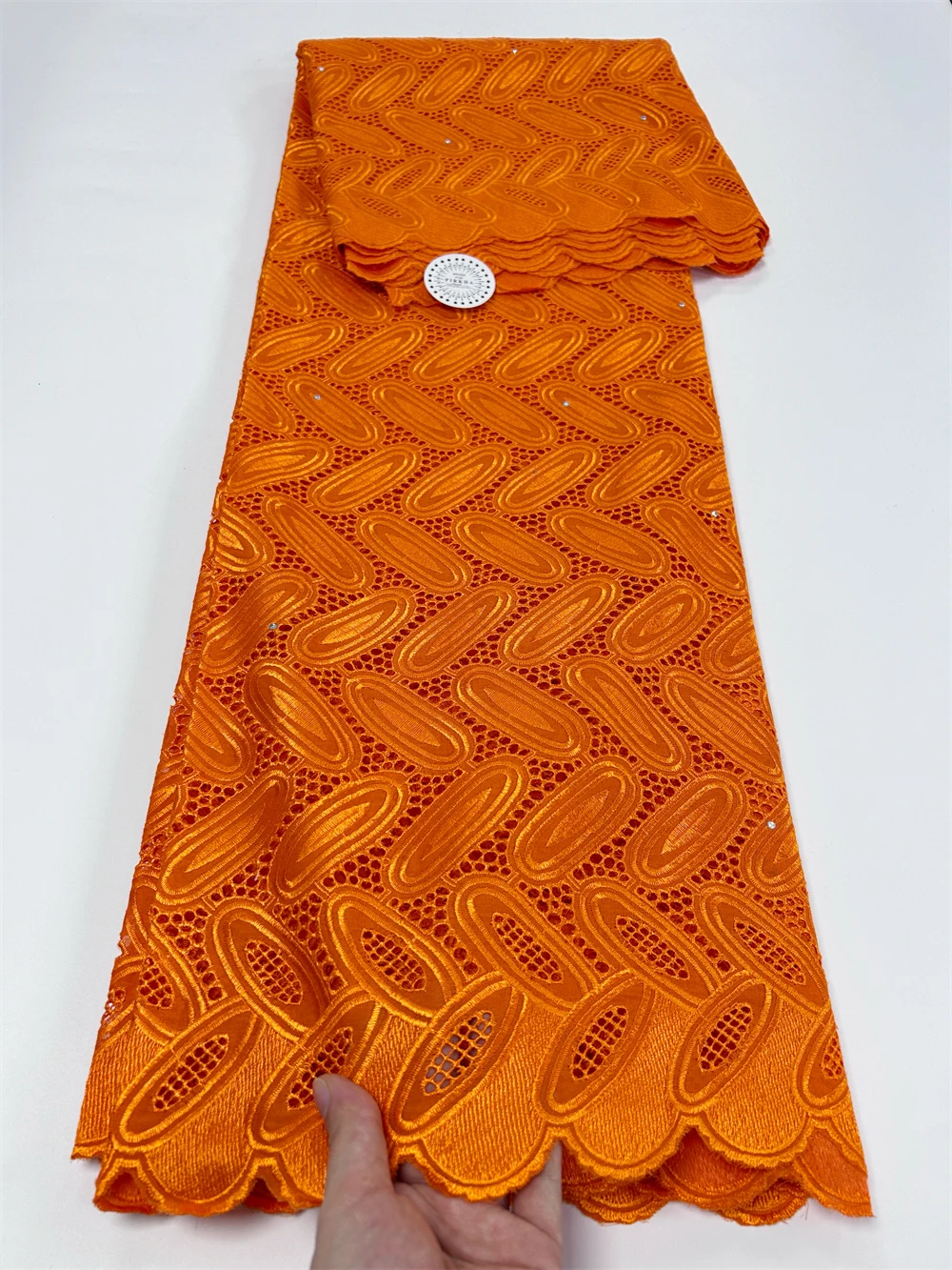 5 ярдов 2025 г. высококачественная африканская кружевная ткань 100% хлопок