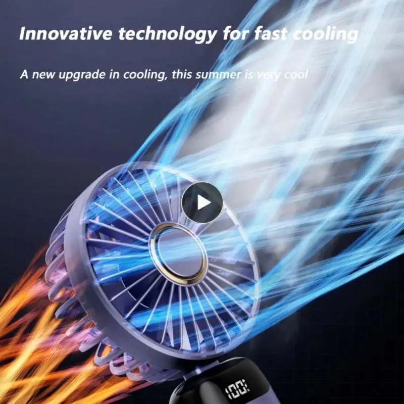 

Air Cooler With Led Display Portable Handheld Fan Space-saving Usb Rechargeable Electric Fans Summer Air Cooling Cooling Fans
