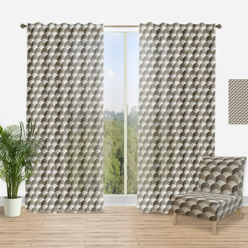 

'Scandinavian Pattern VII' Scandinavian Curtain Panel
