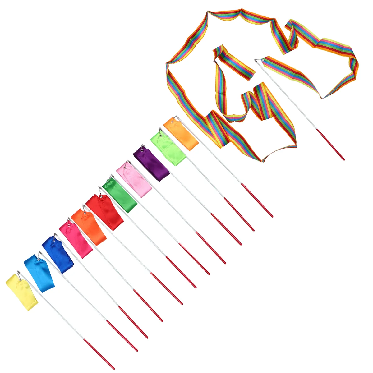 

12PCS Dance Ribbons Streamers Kids Gymnastics For Talent Shows Artistic Dancing Twirling