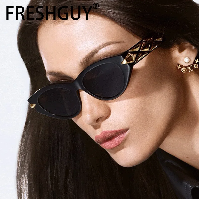 Солнечные очки FRESHGUY в треугольной оправе кошачий глаз для женщин модные