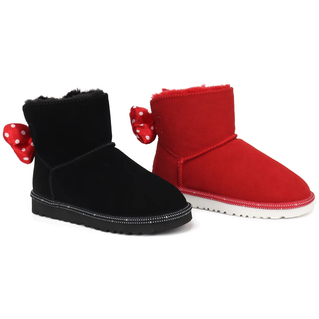 

Зимние сапоги Aobreugg Baotou Tuo, новинка 2023, детские зимние сапоги tasman в этическом стиле, LayLa, с плоской подошвой, натуральный мех, кожа, шерсть