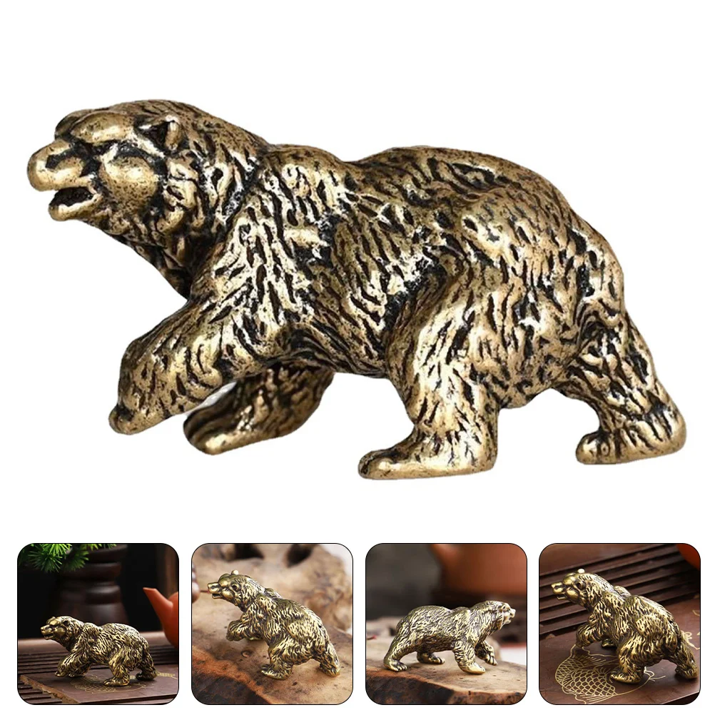 

Toy Animals Delicate Bear Adornment Copper Animal Figurines Bear Toy Figurines Brass Bear Statue Brass Animal Figurines