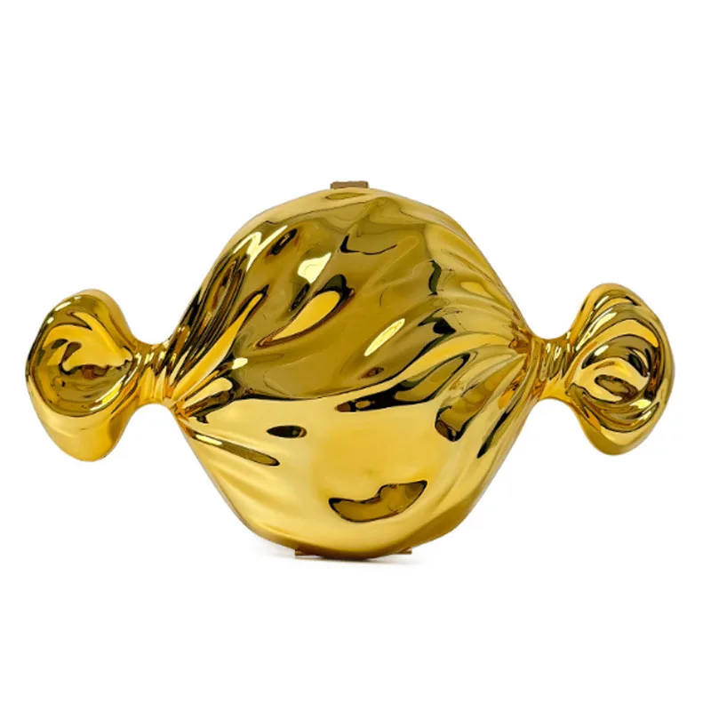 Роскошная золотая банкетная сумка ярких цветов женская блестящая для лица