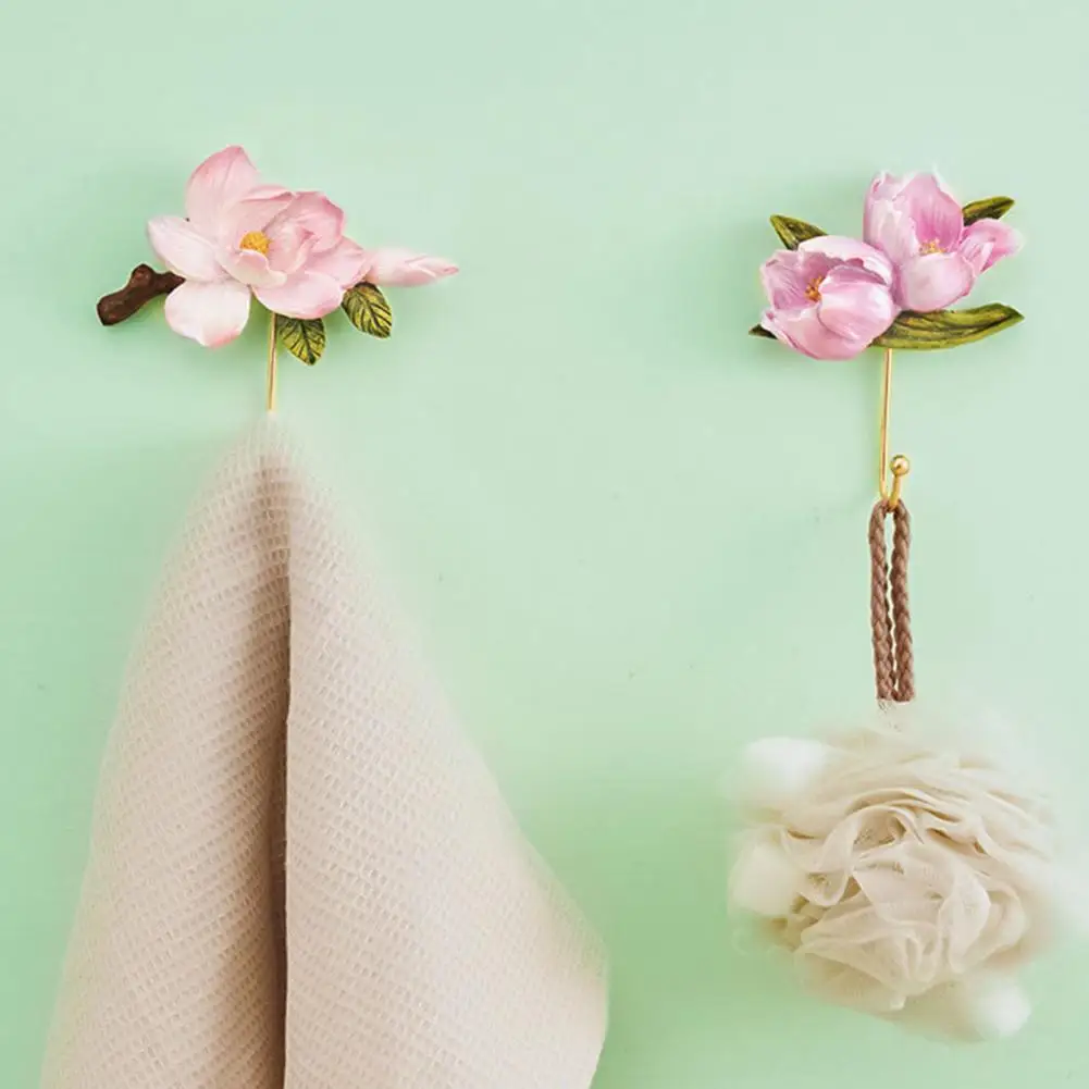 

Durable Coat Hook Lightweight Towel Hanger Wall-mounted Easy Installation Flower Shaped Towel Hanger Non-slip