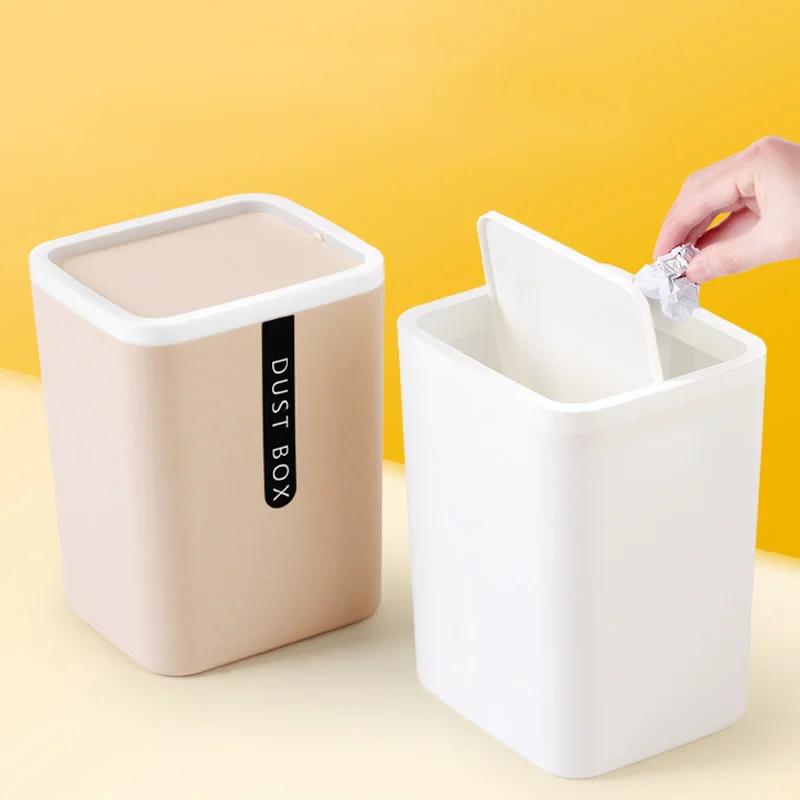 

Creative Mini Small Waste Bin Desktop Garbage Basket Home Table Plastic Office Supplies Trash Can Dustbin Sundries Barrel Box