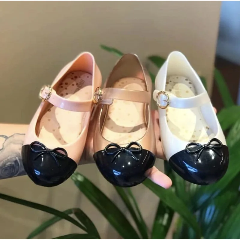

New Style Children Spring Jelly Shoes 2022 Mini Melissa Girl's Princess Bow Party Summer Sandals Kids Fashion Beach Shoes HMI076