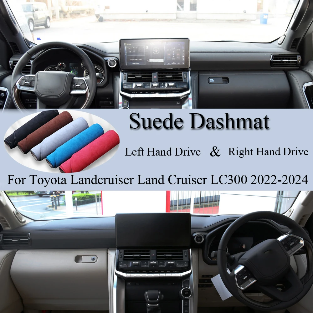 

For Toyota Land Cruiser LC300 2022-2024 VX GR VX-R Suede Leather Dashmat Dash Mat Cover Dashboard Pad Sunshade Carpet Accessory