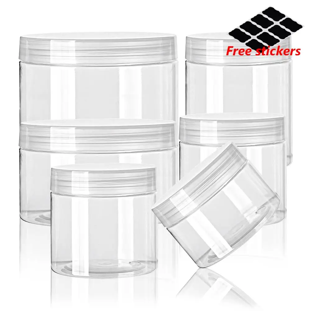 

50Pcs Food grade Sample Pot 30/50/60/80/100/120/150ml Makeup Container Clear Jar Container Empty Plastic Clear Cosmetic Jars