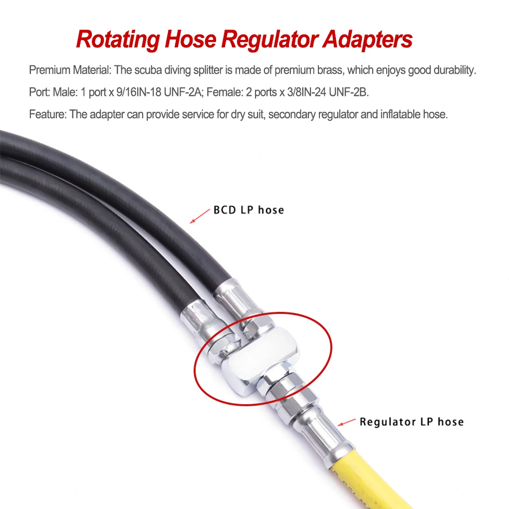 

Сплиттер для подводного плавания, шланг, регулятор, переходник, универсальный соединительный латунный металлический соединитель для подводного плавания