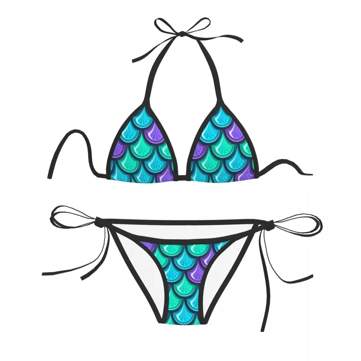 

Sexy Bikini Women Swimsuit Push-up Two Piece Swimwear Colorful Shiny Fish Scales Dragon Scale Bathing Suit Beachwear Brazilian